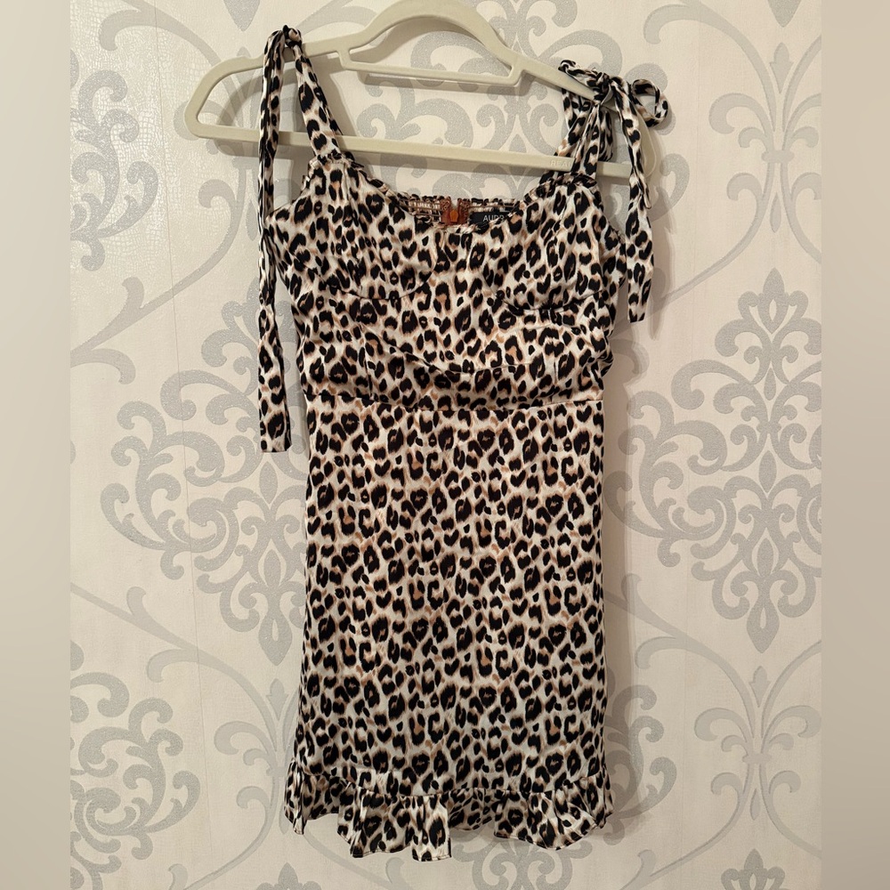 Audrey Animal Print Dress with Smocked Detail. Tiable Straps.